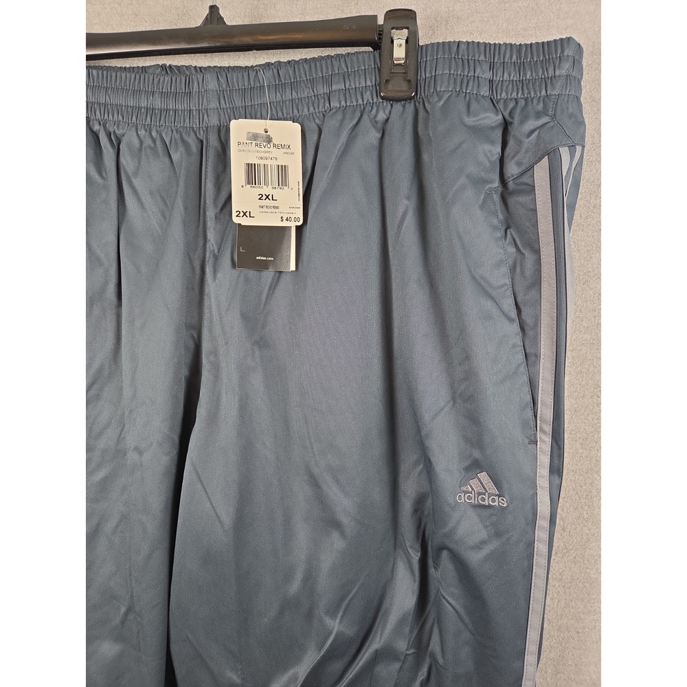 Adidas Climalite Revo Remix Mens 2XL Track Pants Gray Trefoil Lightweight NEW
